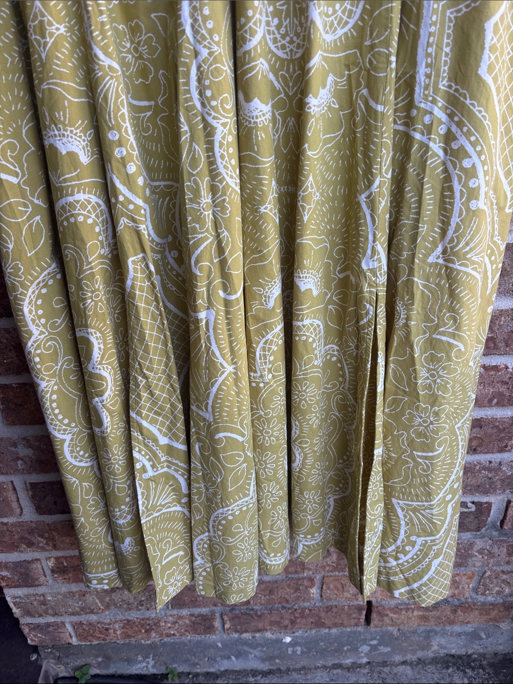 By Anthropologie V-Neck Olive Green Printed Midi Dress - Picture 5 of 9